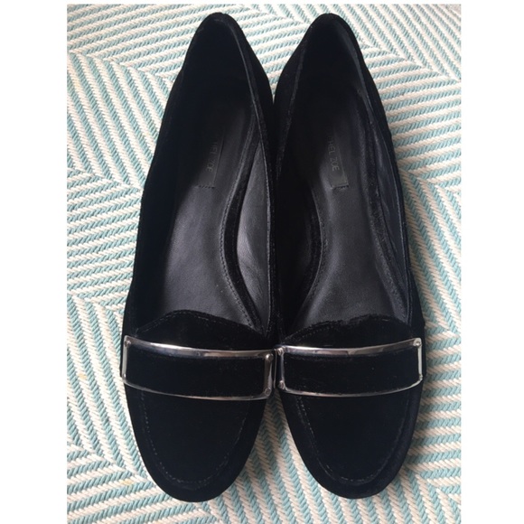 Rachel Zoe Lily Black Velvet Round Toe Flats - Picture 1 of 7